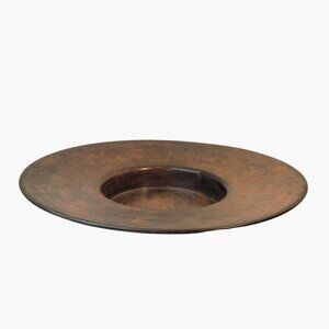 Metal Planter Tray Bronze Tone Rustic Finish Garden Decor 12 inch